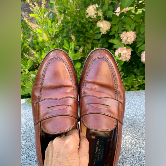 TO BOOT NEW YORK ADAM DERRICK RICH BROWN LEATHER PENNY LOAFER, ITALY, 10 - Picture 2 of 16